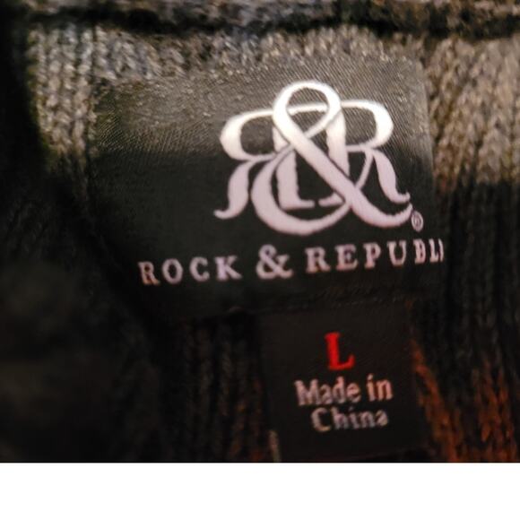 Rock & Republic Marbled Mock-Neck Pullover Sweater Men's Large Minimalist Trendy - Picture 8 of 12